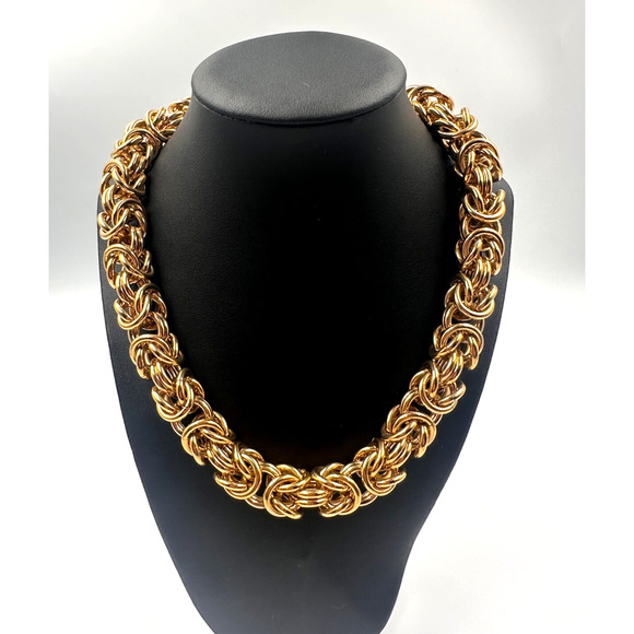 GIVENCHY Chunky Byzantine Chain Statement Necklace & Bracelet Logo 80s Runway - Picture 11 of 12